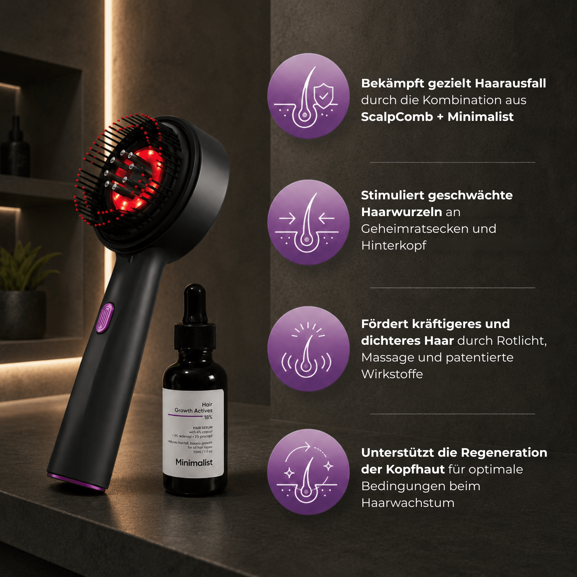 Teluni™ ScalpComb & Minimalist Serum FÜR MÄNNER - Teluni