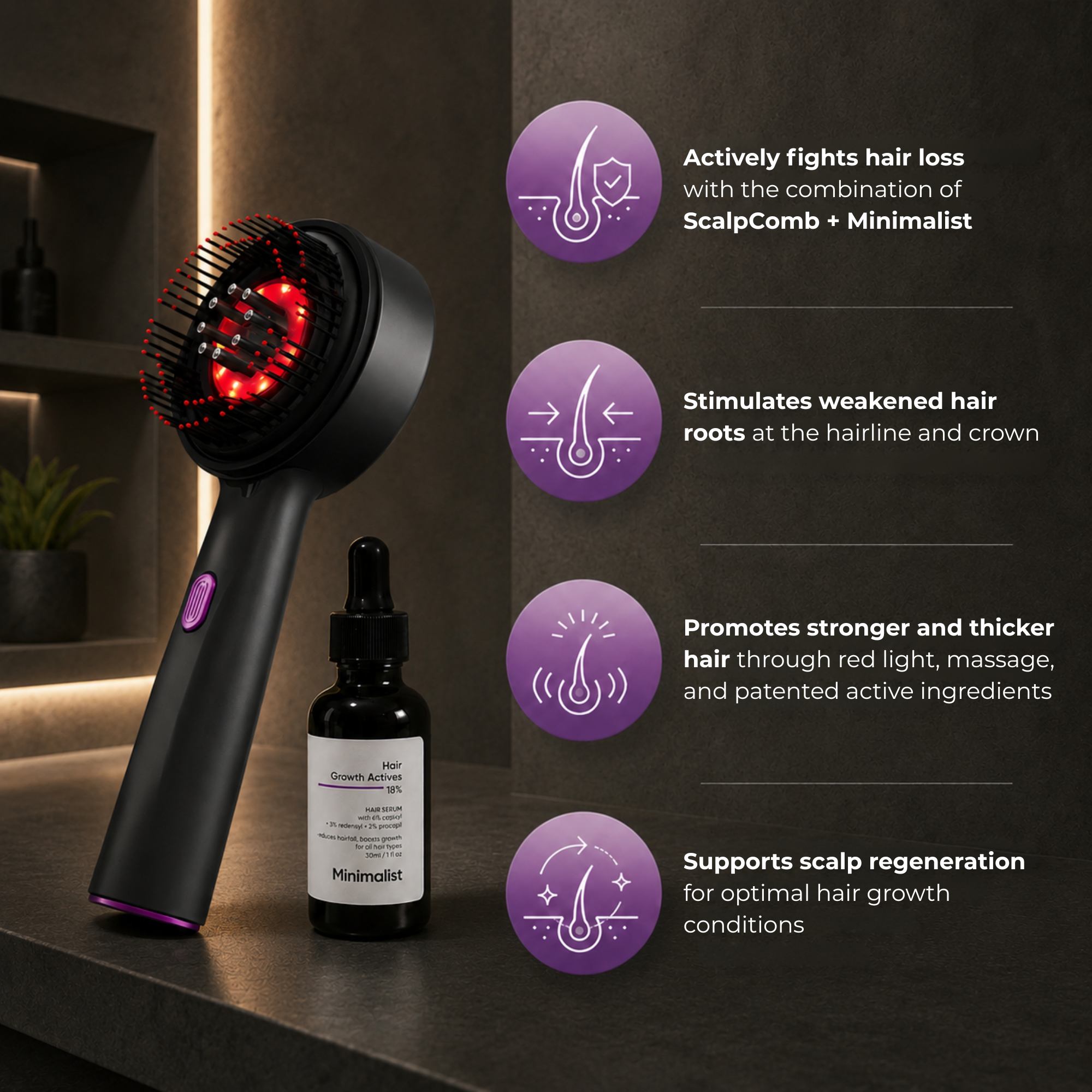 Teluni™ ScalpComb & Minimalist Serum SET FOR MEN