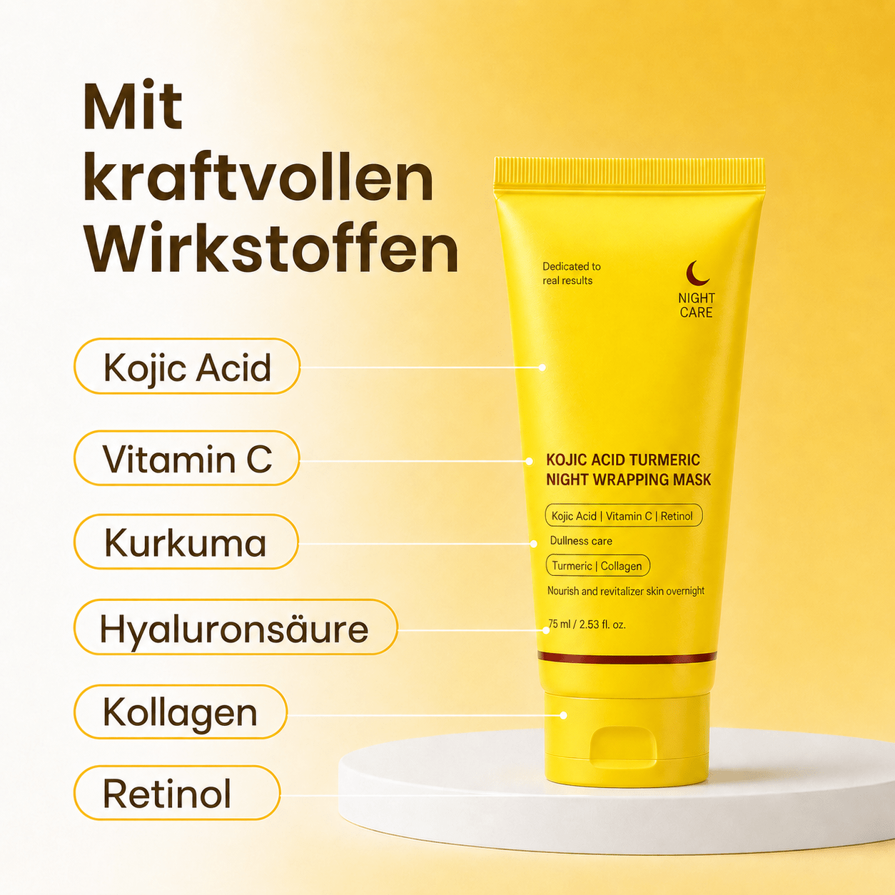 KOJIC ACID KURKUMA NIGHT WRAPPING MASKE - Teluni