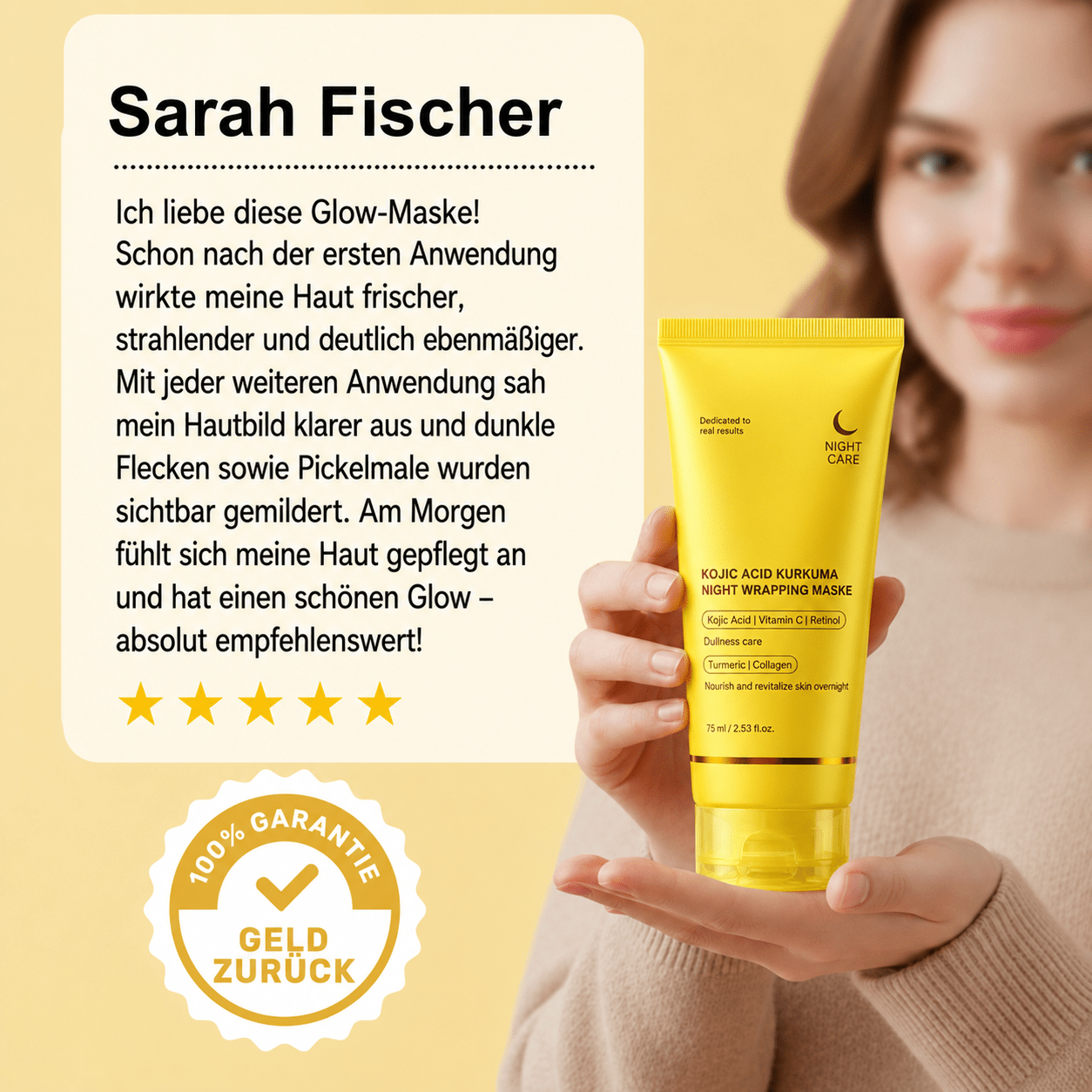 KOJIC ACID KURKUMA NIGHT WRAPPING MASKE - Teluni