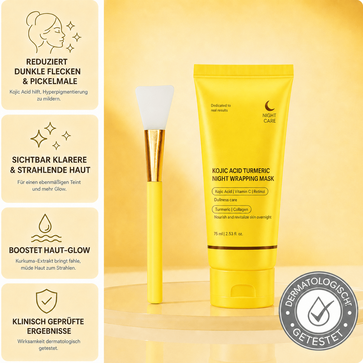 KOJIC ACID KURKUMA NIGHT WRAPPING MASKE - Teluni